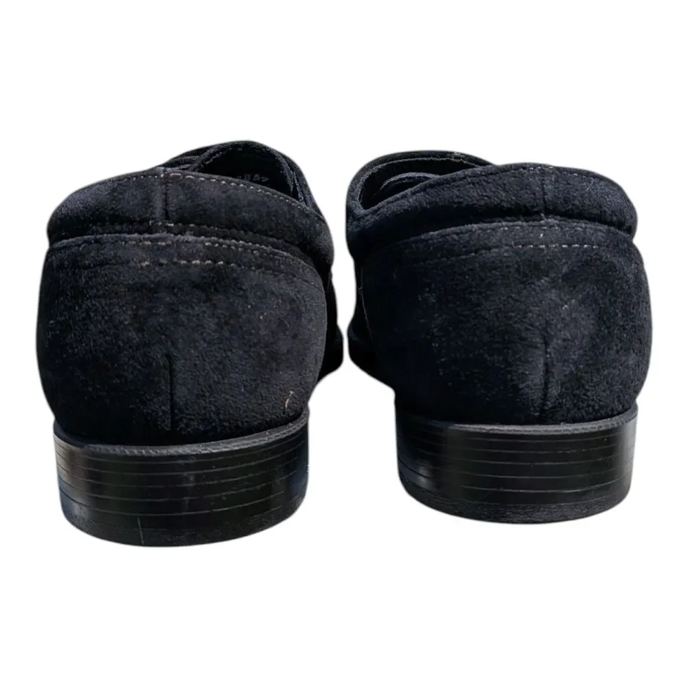 Hush Puppies Bounce Black Suede Monk Strap Loafers Shoes Mens 8.5 Comfort Classy